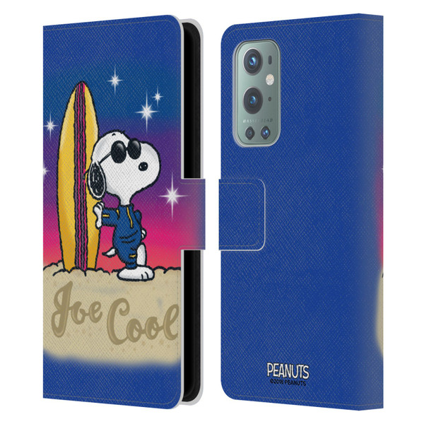 Peanuts Snoopy Boardwalk Airbrush Joe Cool Surf Leather Book Wallet Case Cover For OnePlus 9