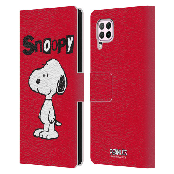 Peanuts Characters Snoopy Leather Book Wallet Case Cover For Huawei Nova 6 SE / P40 Lite