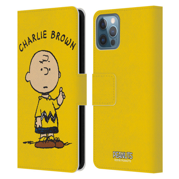 Peanuts Characters Charlie Brown Leather Book Wallet Case Cover For Apple iPhone 12 / iPhone 12 Pro