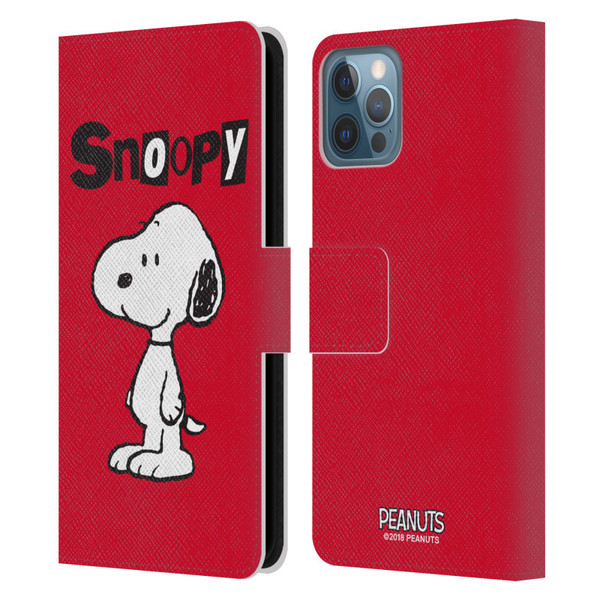 Peanuts Characters Snoopy Leather Book Wallet Case Cover For Apple iPhone 12 / iPhone 12 Pro