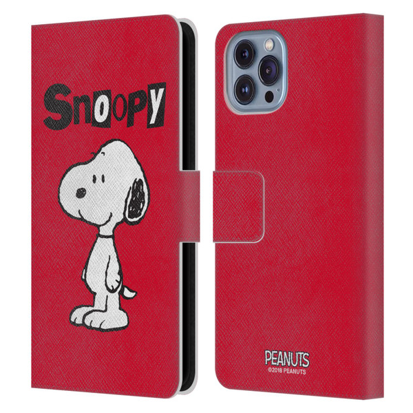 Peanuts Characters Snoopy Leather Book Wallet Case Cover For Apple iPhone 14