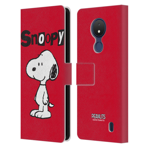 Peanuts Characters Snoopy Leather Book Wallet Case Cover For Nokia C21