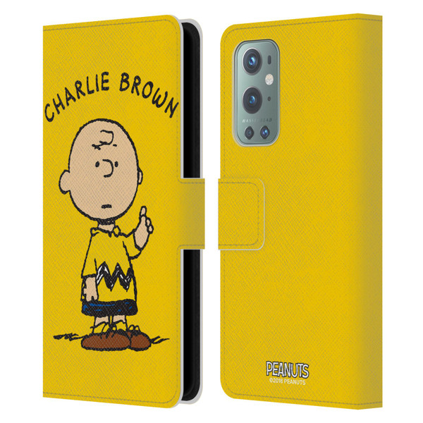 Peanuts Characters Charlie Brown Leather Book Wallet Case Cover For OnePlus 9