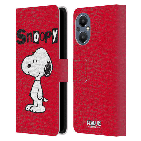 Peanuts Characters Snoopy Leather Book Wallet Case Cover For OnePlus Nord N20 5G