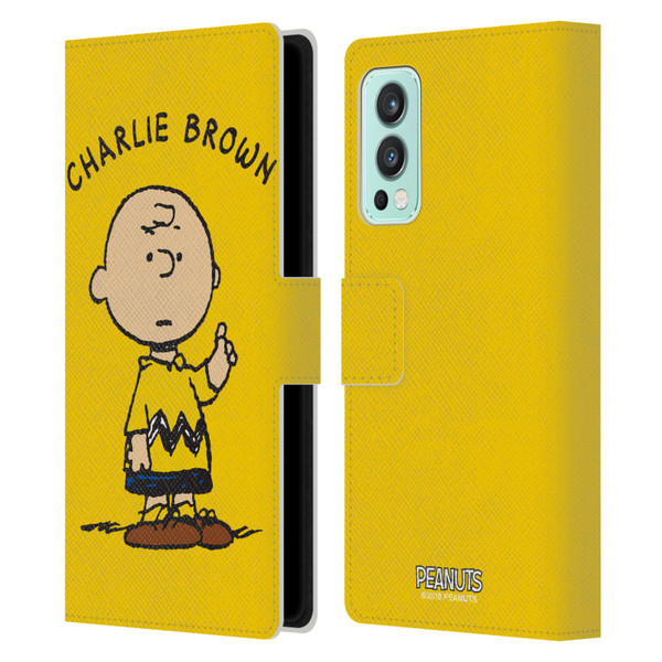 Peanuts Characters Charlie Brown Leather Book Wallet Case Cover For OnePlus Nord 2 5G