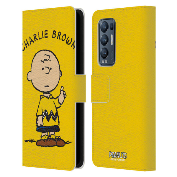 Peanuts Characters Charlie Brown Leather Book Wallet Case Cover For OPPO Find X3 Neo / Reno5 Pro+ 5G
