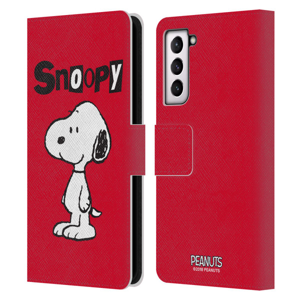 Peanuts Characters Snoopy Leather Book Wallet Case Cover For Samsung Galaxy S21 5G