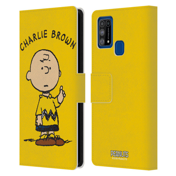 Peanuts Characters Charlie Brown Leather Book Wallet Case Cover For Samsung Galaxy M31 (2020)