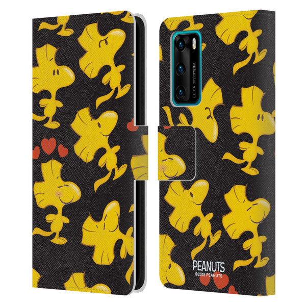 Peanuts Character Patterns Woodstock Leather Book Wallet Case Cover For Huawei P40 5G