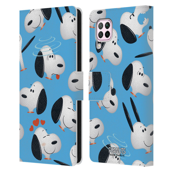 Peanuts Character Patterns Snoopy Leather Book Wallet Case Cover For Huawei Nova 6 SE / P40 Lite