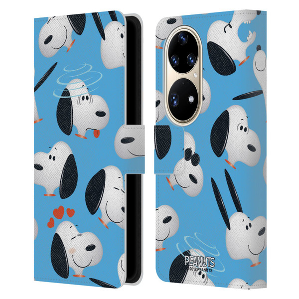 Peanuts Character Patterns Snoopy Leather Book Wallet Case Cover For Huawei P50 Pro