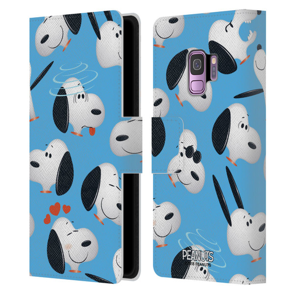 Peanuts Character Patterns Snoopy Leather Book Wallet Case Cover For Samsung Galaxy S9