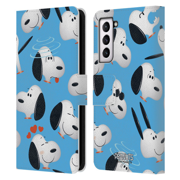 Peanuts Character Patterns Snoopy Leather Book Wallet Case Cover For Samsung Galaxy S21 5G