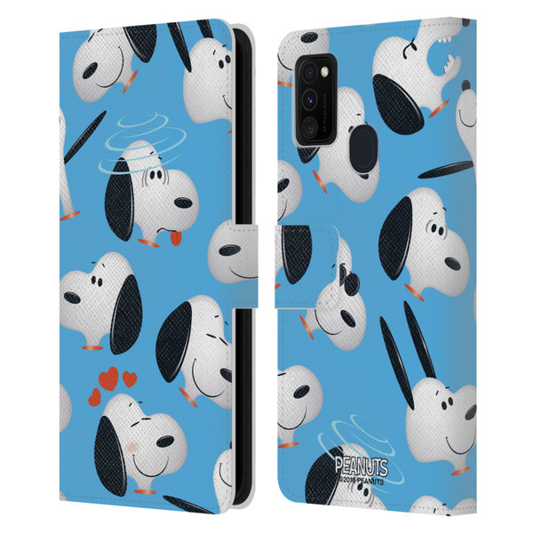 Peanuts Character Patterns Snoopy Leather Book Wallet Case Cover For Samsung Galaxy M30s (2019)/M21 (2020)