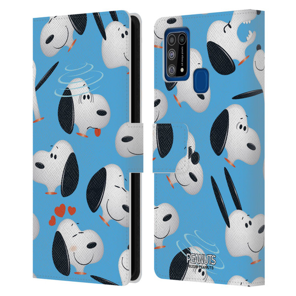 Peanuts Character Patterns Snoopy Leather Book Wallet Case Cover For Samsung Galaxy M31 (2020)