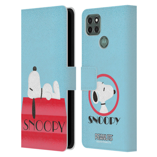 Peanuts Snoopy Deco Dreams House Leather Book Wallet Case Cover For Motorola Moto G9 Power