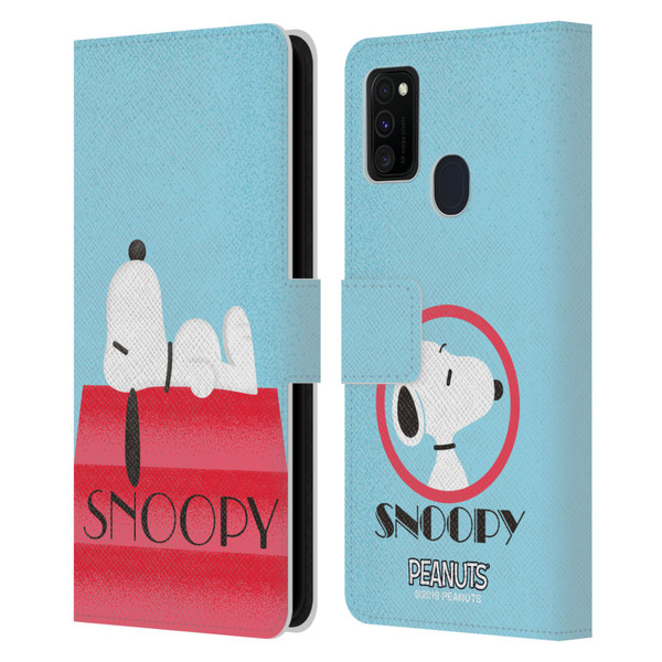 Peanuts Snoopy Deco Dreams House Leather Book Wallet Case Cover For Samsung Galaxy M30s (2019)/M21 (2020)