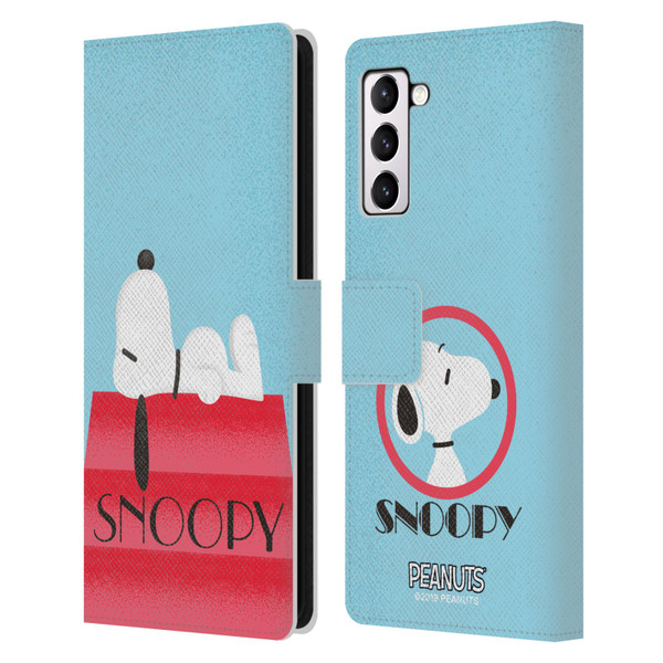 Peanuts Snoopy Deco Dreams House Leather Book Wallet Case Cover For Samsung Galaxy S21+ 5G