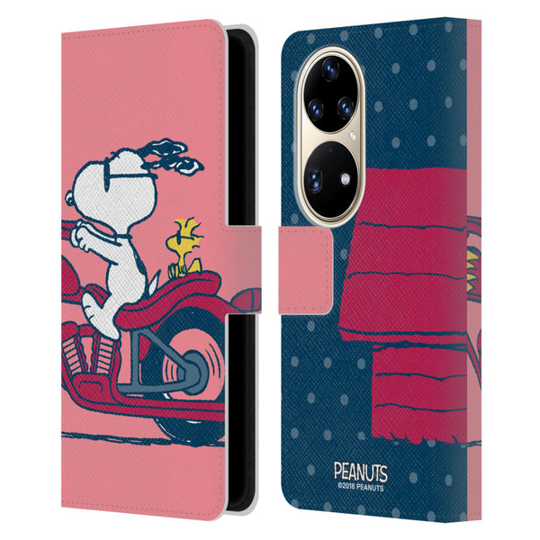 Peanuts Halfs And Laughs Snoopy & Woodstock Leather Book Wallet Case Cover For Huawei P50 Pro