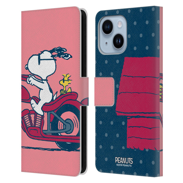 Peanuts Halfs And Laughs Snoopy & Woodstock Leather Book Wallet Case Cover For Apple iPhone 14 Plus