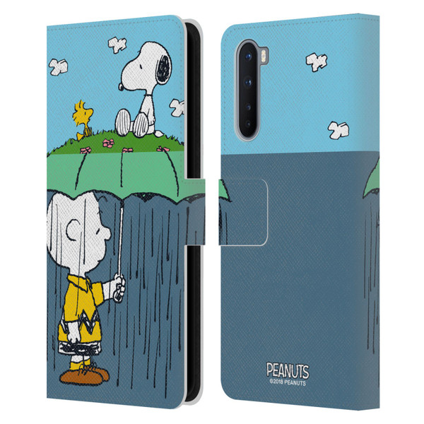 Peanuts Halfs And Laughs Charlie, Snoppy & Woodstock Leather Book Wallet Case Cover For OnePlus Nord 5G