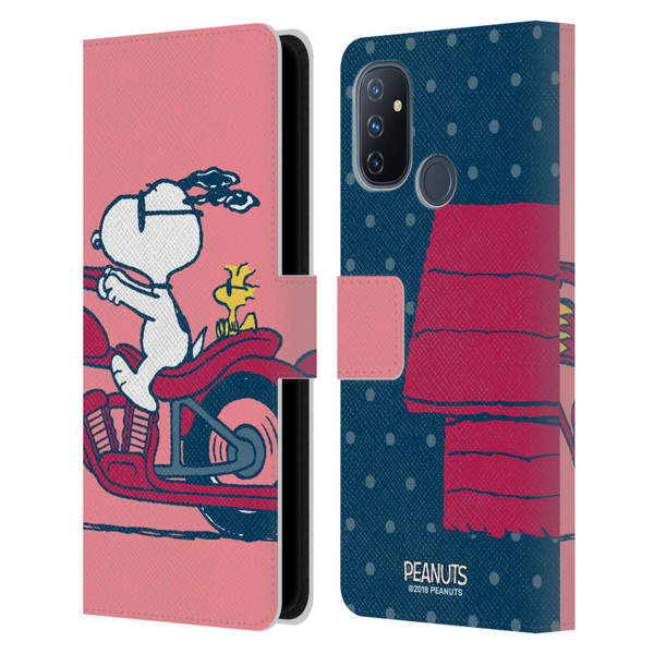 Peanuts Halfs And Laughs Snoopy & Woodstock Leather Book Wallet Case Cover For OnePlus Nord N100