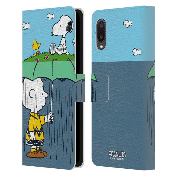 Peanuts Halfs And Laughs Charlie, Snoppy & Woodstock Leather Book Wallet Case Cover For Samsung Galaxy A02/M02 (2021)