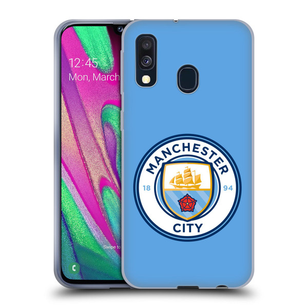 Manchester City Man City FC Badge Blue Full Colour Soft Gel Case for Samsung Galaxy A40 (2019)