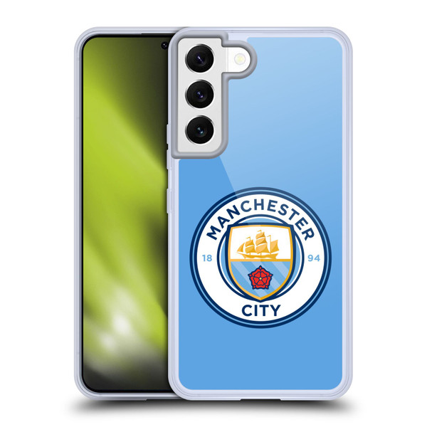 Manchester City Man City FC Badge Blue Full Colour Soft Gel Case for Samsung Galaxy S22 5G