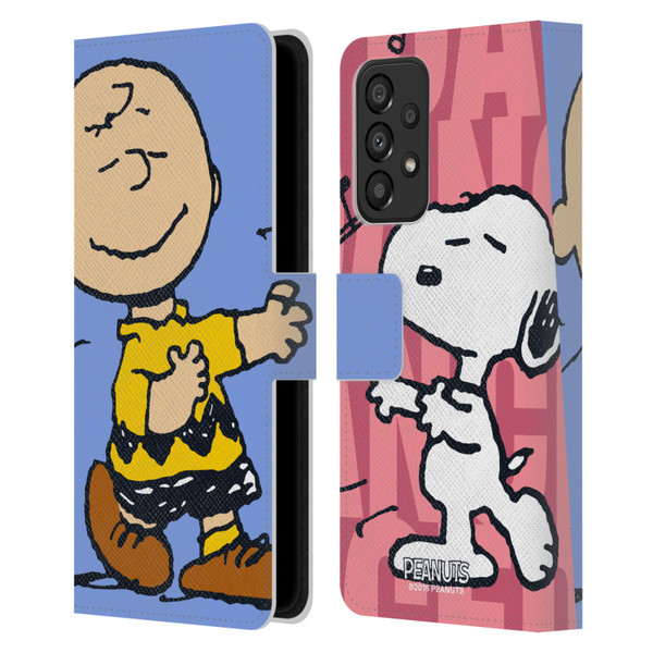 Peanuts Halfs And Laughs Snoopy & Charlie Leather Book Wallet Case Cover For Samsung Galaxy A33 5G (2022)