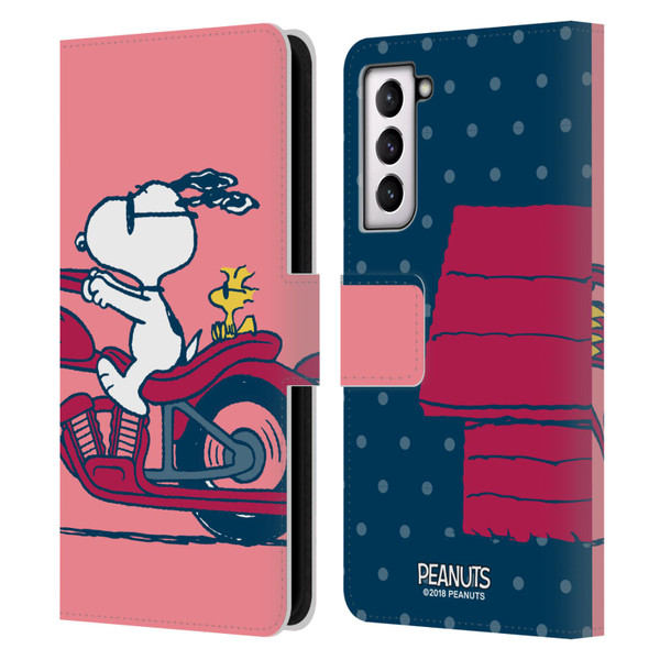Peanuts Halfs And Laughs Snoopy & Woodstock Leather Book Wallet Case Cover For Samsung Galaxy S21 5G