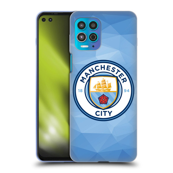 Manchester City Man City FC Badge Geometric Blue Full Colour Soft Gel Case for Motorola Moto G100