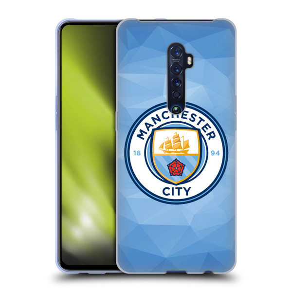 Manchester City Man City FC Badge Geometric Blue Full Colour Soft Gel Case for OPPO Reno 2