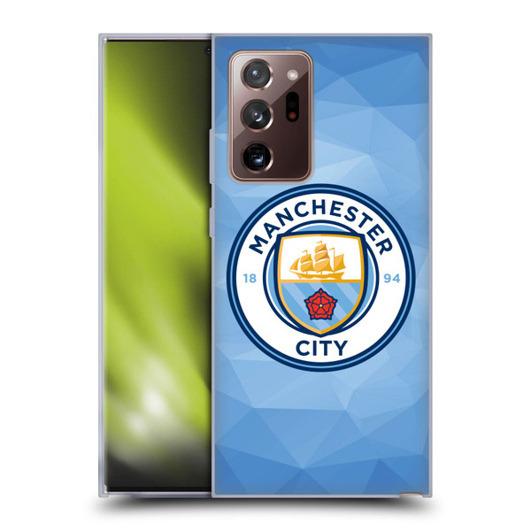 Manchester City Man City FC Badge Geometric Blue Full Colour Soft Gel Case for Samsung Galaxy Note20 Ultra / 5G