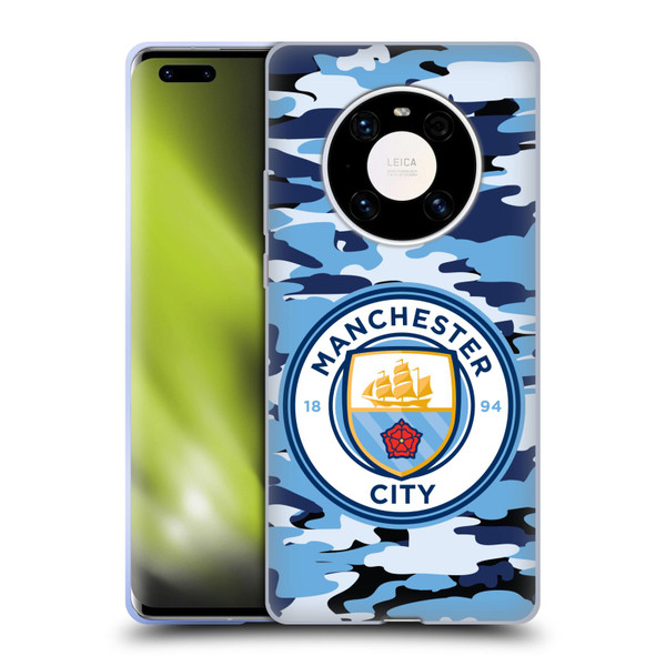 Manchester City Man City FC Badge Camou Blue Moon Soft Gel Case for Huawei Mate 40 Pro 5G