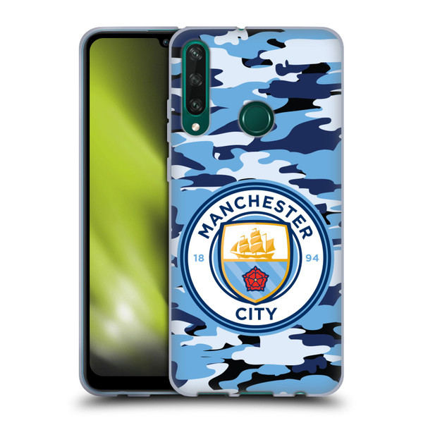 Manchester City Man City FC Badge Camou Blue Moon Soft Gel Case for Huawei Y6p