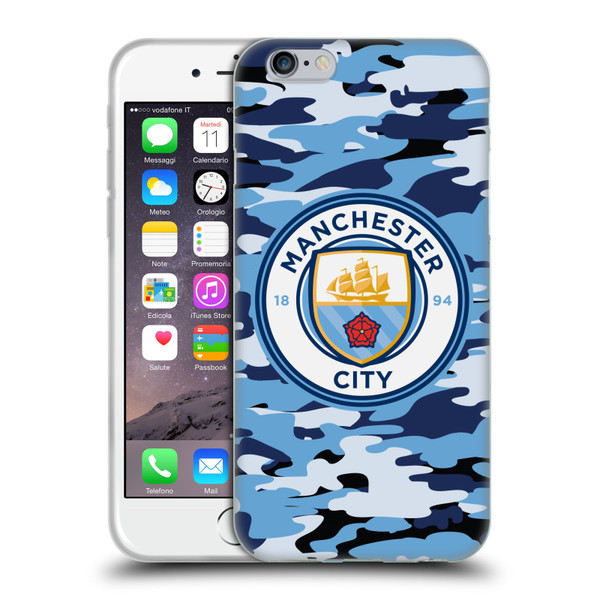 Manchester City Man City FC Badge Camou Blue Moon Soft Gel Case for Apple iPhone 6 / iPhone 6s