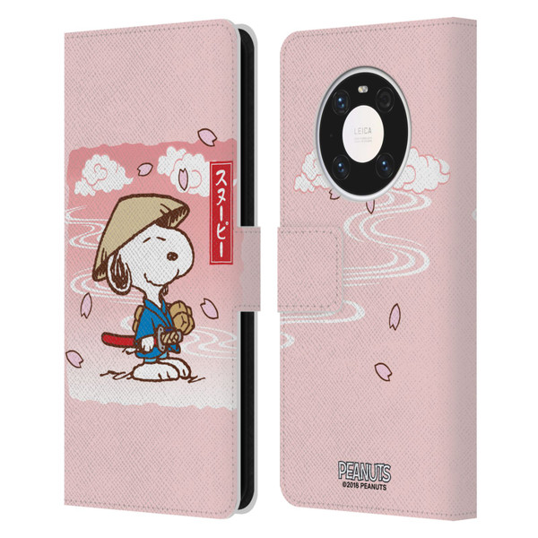 Peanuts Oriental Snoopy Samurai Leather Book Wallet Case Cover For Huawei Mate 40 Pro 5G