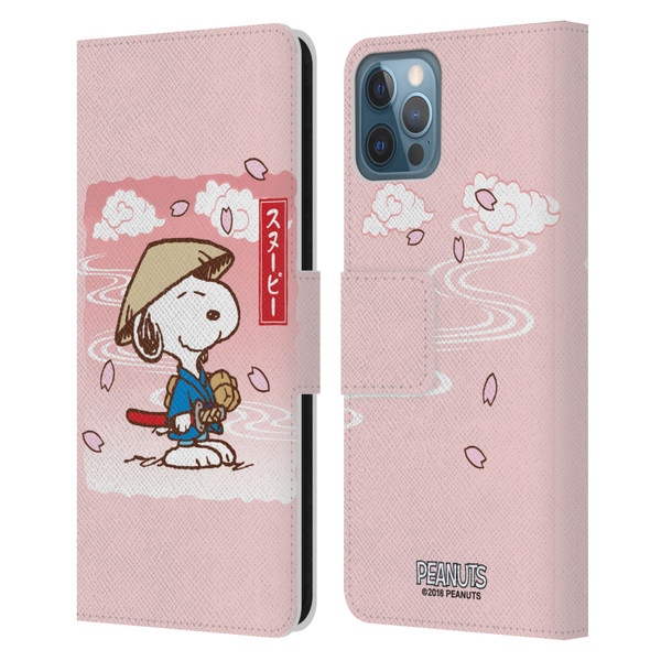 Peanuts Oriental Snoopy Samurai Leather Book Wallet Case Cover For Apple iPhone 12 / iPhone 12 Pro