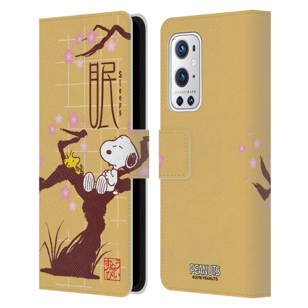 Peanuts Oriental Snoopy Sleepy Leather Book Wallet Case Cover For OnePlus 9 Pro