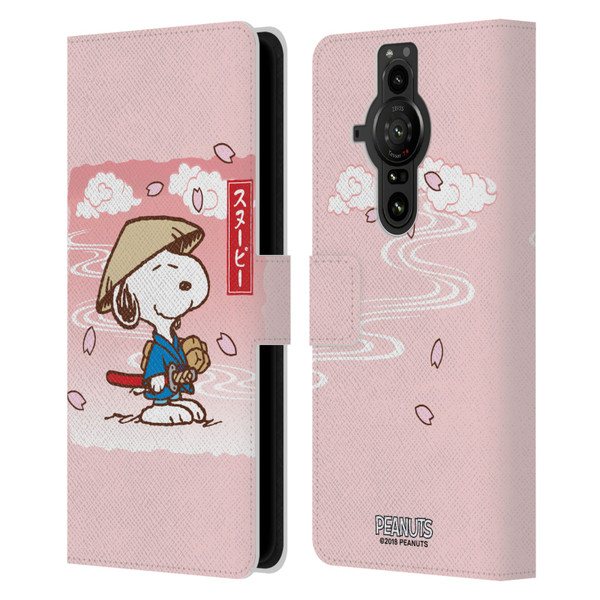 Peanuts Oriental Snoopy Samurai Leather Book Wallet Case Cover For Sony Xperia Pro-I