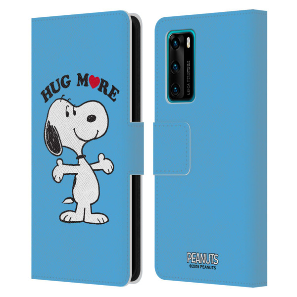 Peanuts Snoopy Hug More Leather Book Wallet Case Cover For Huawei P40 5G
