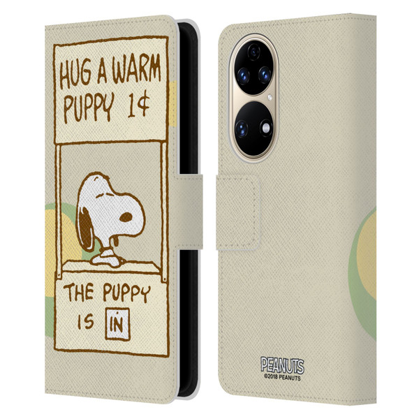 Peanuts Snoopy Hug Warm Leather Book Wallet Case Cover For Huawei P50