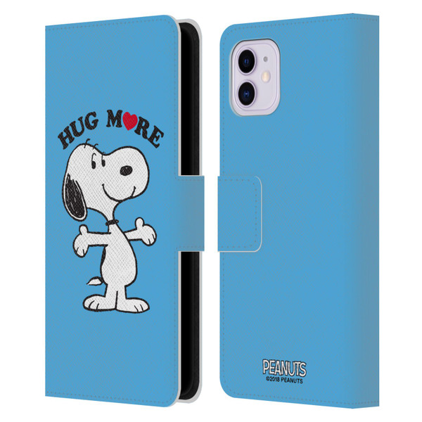 Peanuts Snoopy Hug More Leather Book Wallet Case Cover For Apple iPhone 11