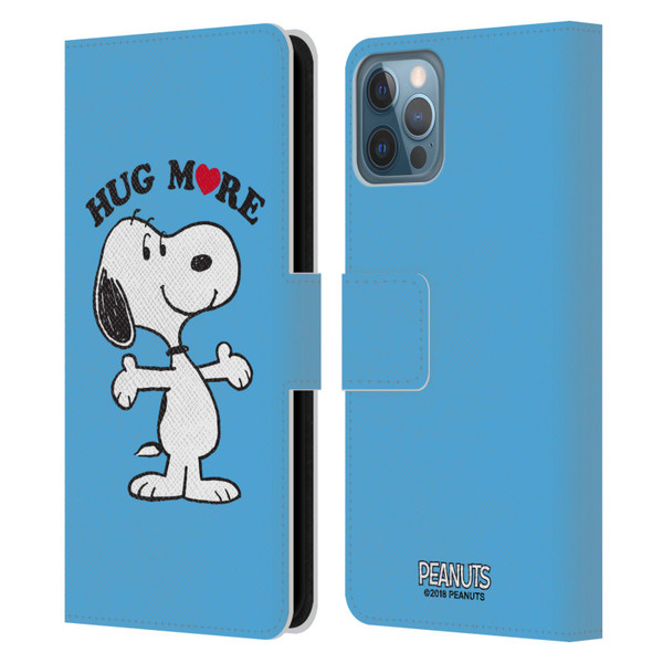 Peanuts Snoopy Hug More Leather Book Wallet Case Cover For Apple iPhone 12 / iPhone 12 Pro