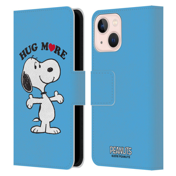 Peanuts Snoopy Hug More Leather Book Wallet Case Cover For Apple iPhone 13 Mini