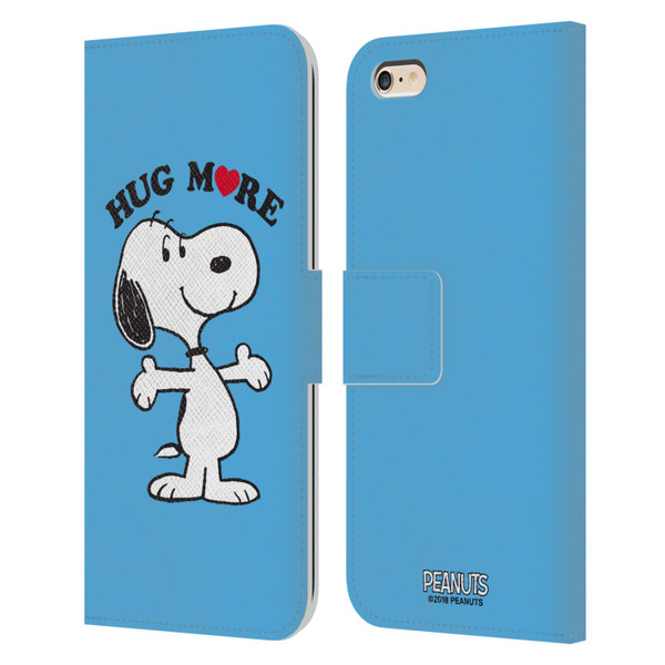 Peanuts Snoopy Hug More Leather Book Wallet Case Cover For Apple iPhone 6 Plus / iPhone 6s Plus