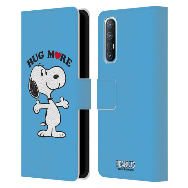 Peanuts Snoopy Hug More Leather Book Wallet Case Cover For OPPO Find X2 Neo 5G