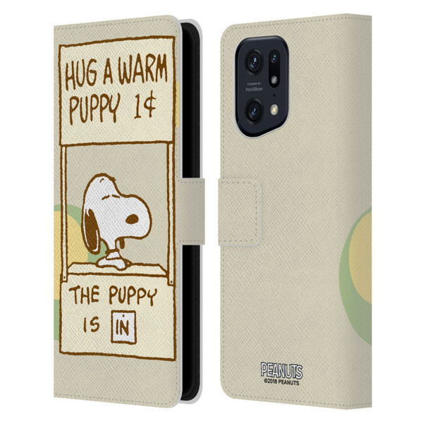Peanuts Snoopy Hug Warm Leather Book Wallet Case Cover For OPPO Find X5 Pro