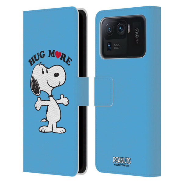 Peanuts Snoopy Hug More Leather Book Wallet Case Cover For Xiaomi Mi 11 Ultra